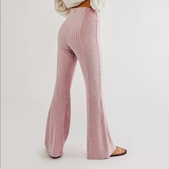 Free People - Slim Pull-On Velvet Flare Pants - Picture 2 of 13